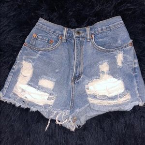 High Waisted Denim Shorts
